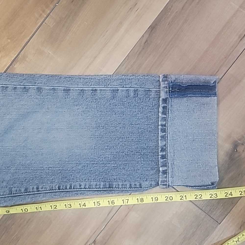 Calvin Klein Capri blue jeans size 12 distressed 5 pocket denim customized - Picture 7 of 11